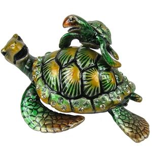 Rucinni Turtles Swarovski Crystal Trinket Box
